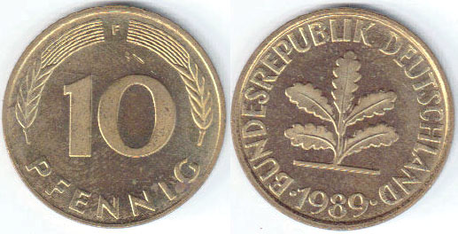 1989 F Germany 10 Pfennig A005559